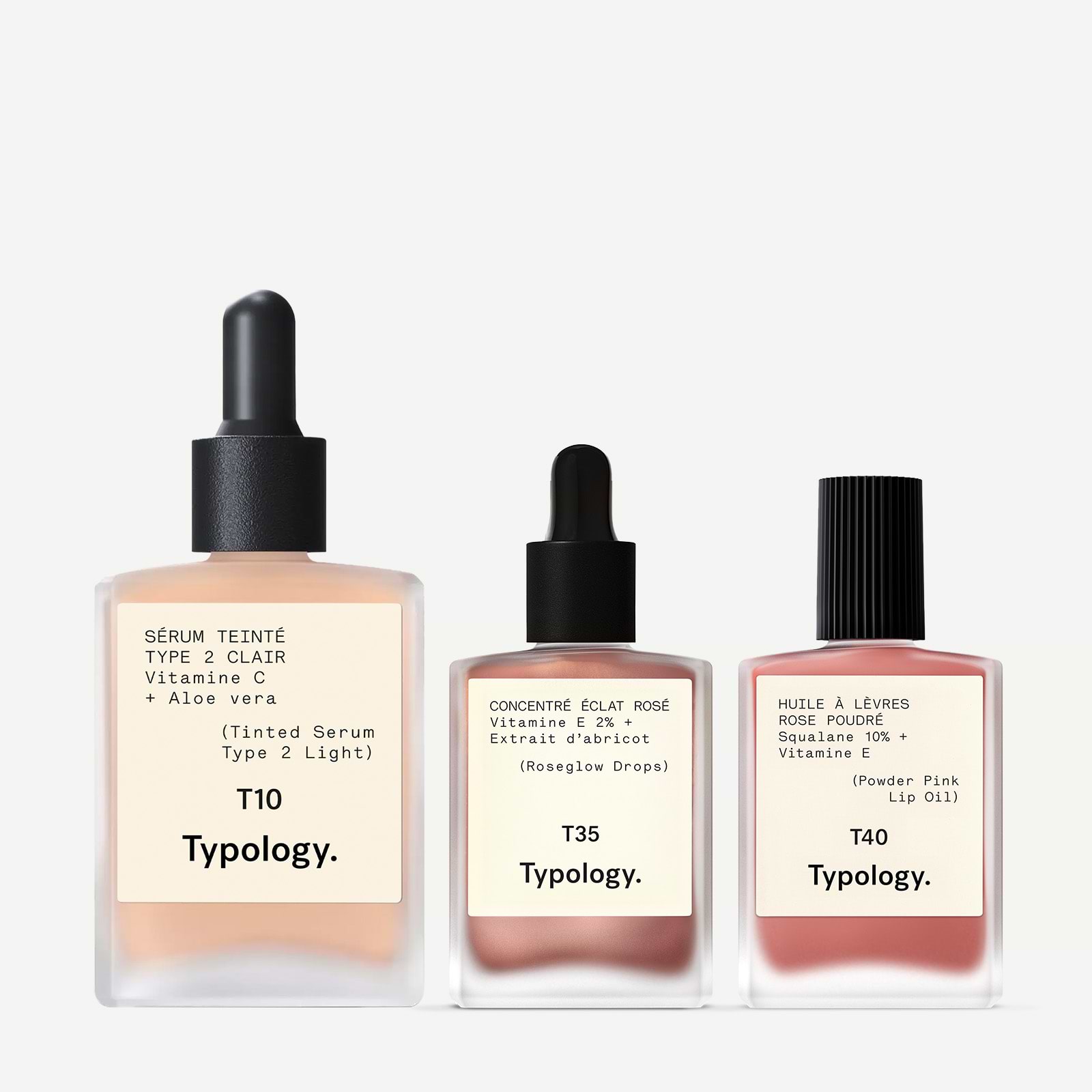 TypologyティンテッドセラムT10ティポロジーA50グロウドロップスT31 Routine Bonne Mine — Typology